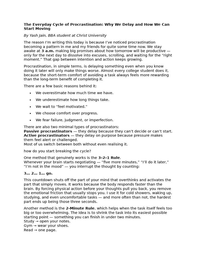 Conquering Procrastination: Effective Strategies | PDF ...