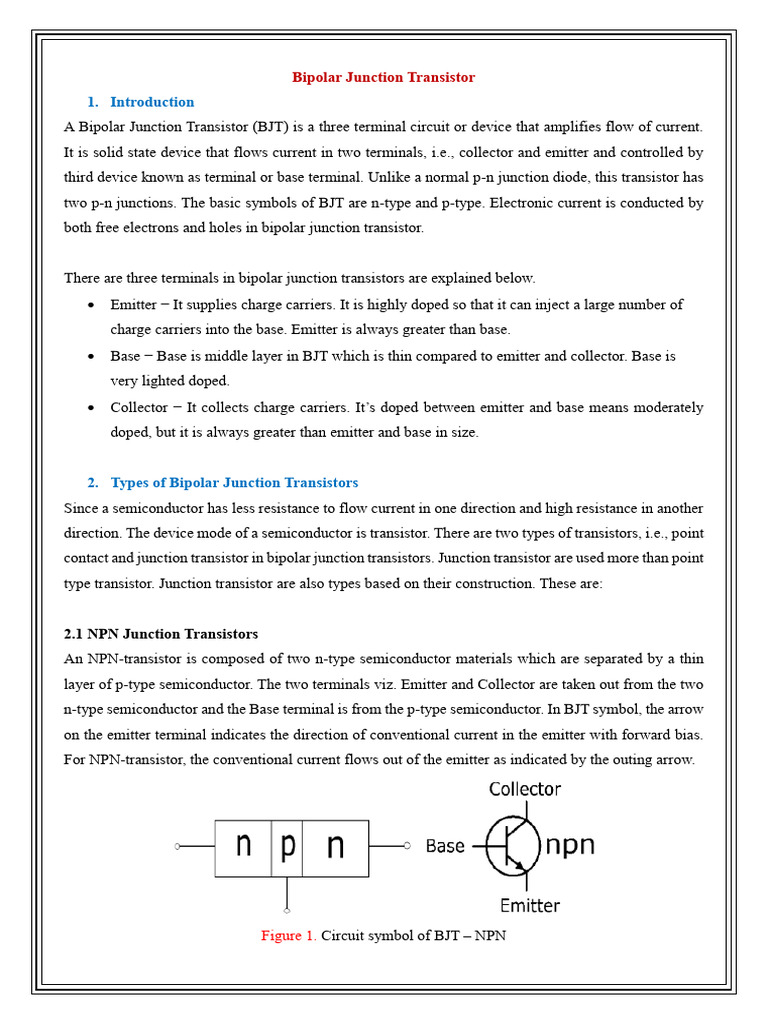 Bipolar Junction Transistor | PDF | Bipolar Junction Transistor ...