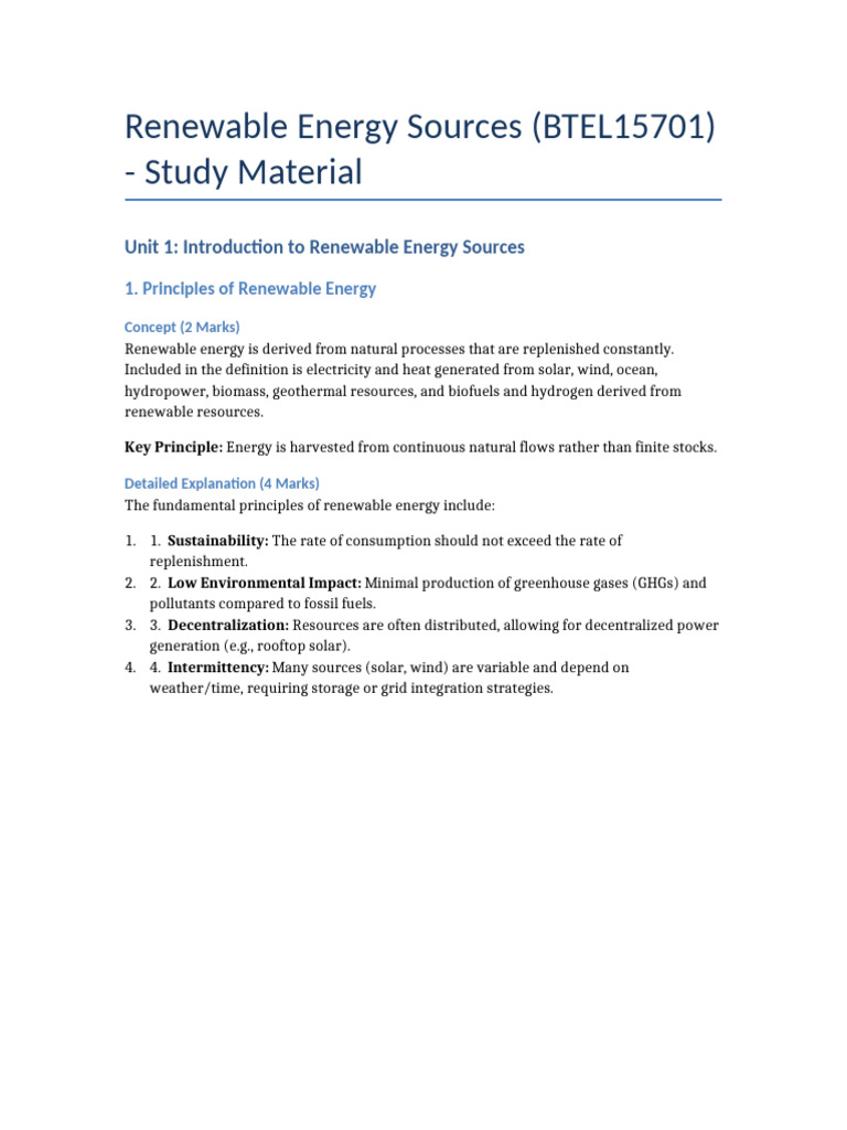 Overview of Renewable Energy Sources | PDF | Fuel Cell | Renewable Energy