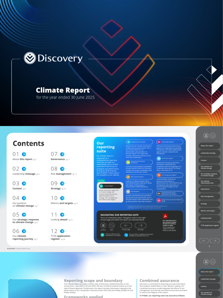 Discovery Climate Report FY2025 Overview | PDF | Climate Change ...