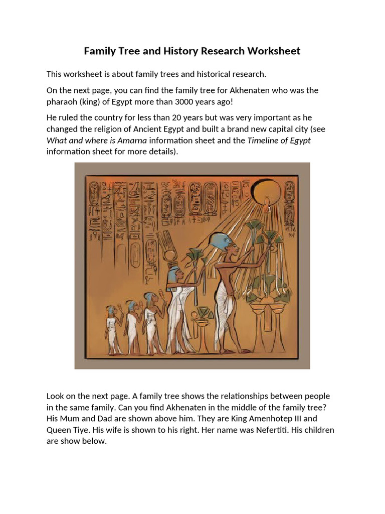 Akhenaten Family Tree Research Guide | PDF | Akhenaten | Ancient Egypt