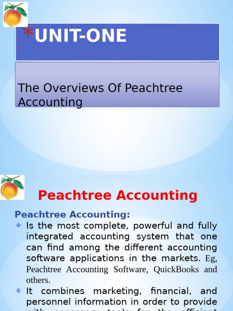 Peachtree Accounting Software Overview | PDF | Cost Of Goods Sold ...