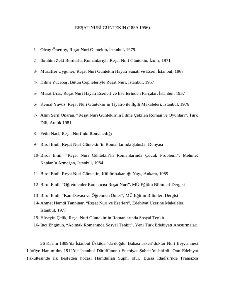 Resat Nuri Calıkusu | PDF