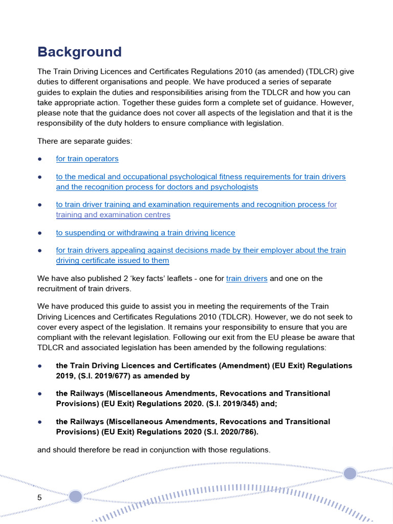 Train Driving Licences Guidance 2023 | PDF | Driver's License | Train ...