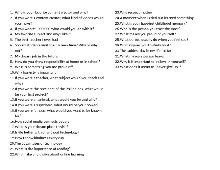 Engaging Writing Prompts for Students | PDF