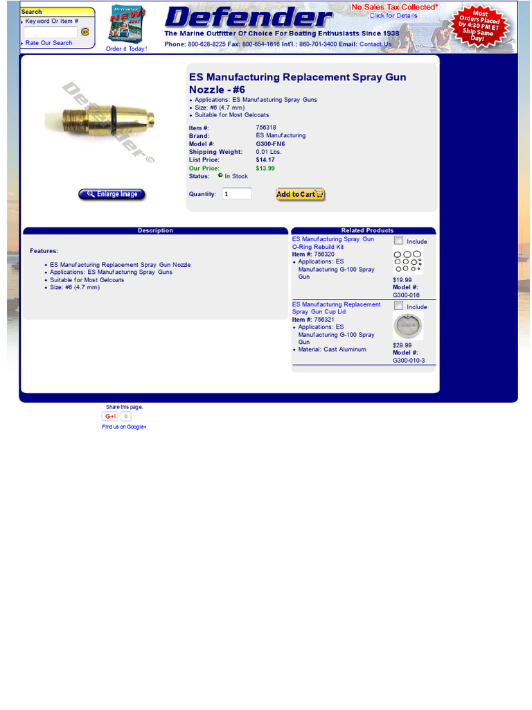 ES Manufacturing Spray Gun Parts & Prices | PDF