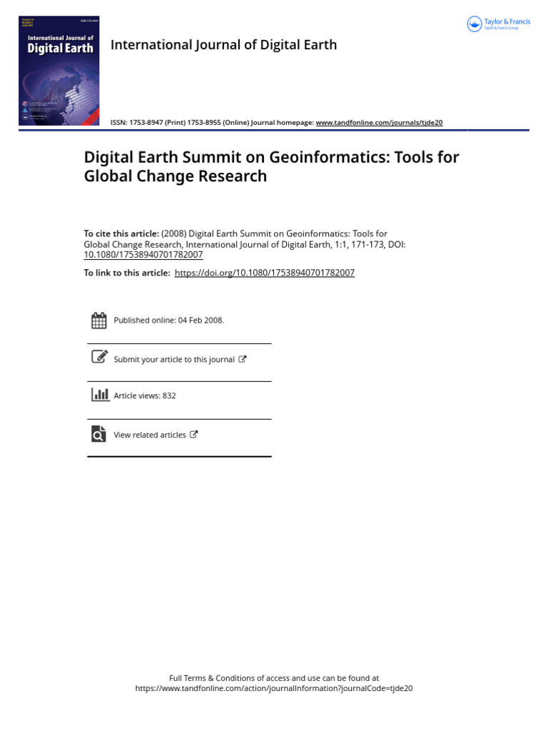 04-Digital Earth Summit On Geoinformatics - Tools For Global Change ...