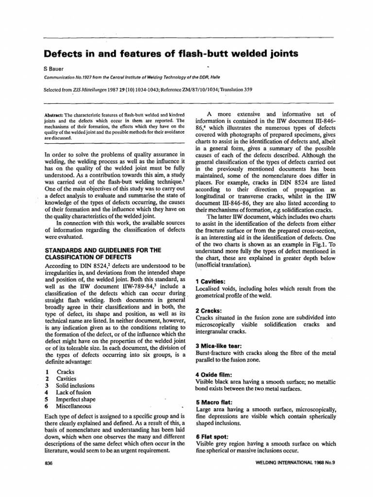 Flash-Butt Welding Defects and Features | PDF | Welding | Construction