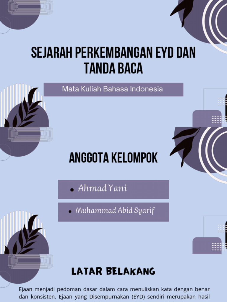 Sejarah EYD dan Tanda Baca Bahasa Indonesia | PDF