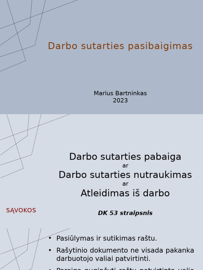 Darbo Sutarties Pabaiga 2023 | PDF