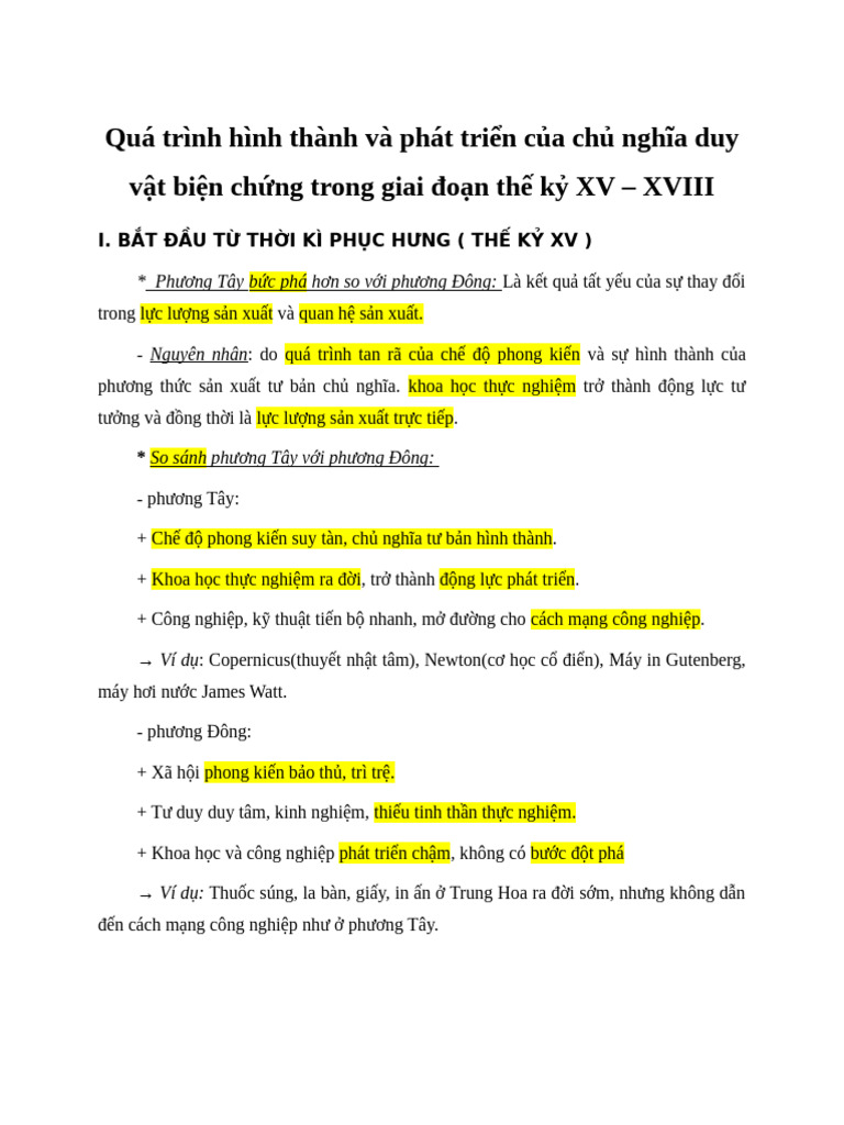 Cndv Thế Kỉ Xv - Xviii | PDF