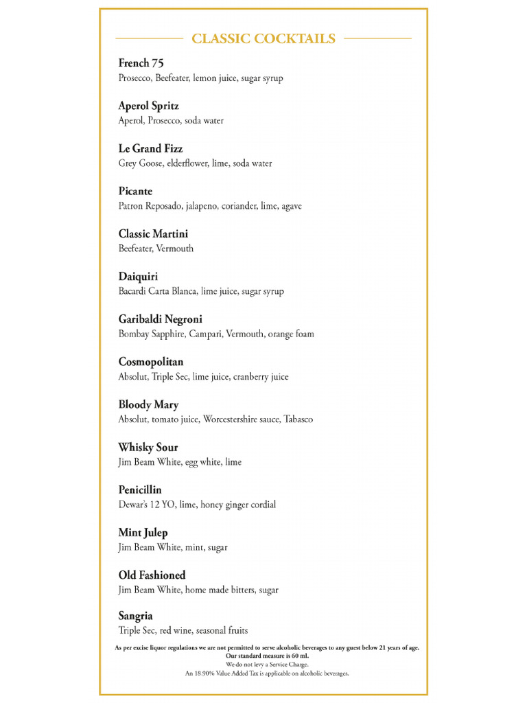 Cocktail Menu | PDF