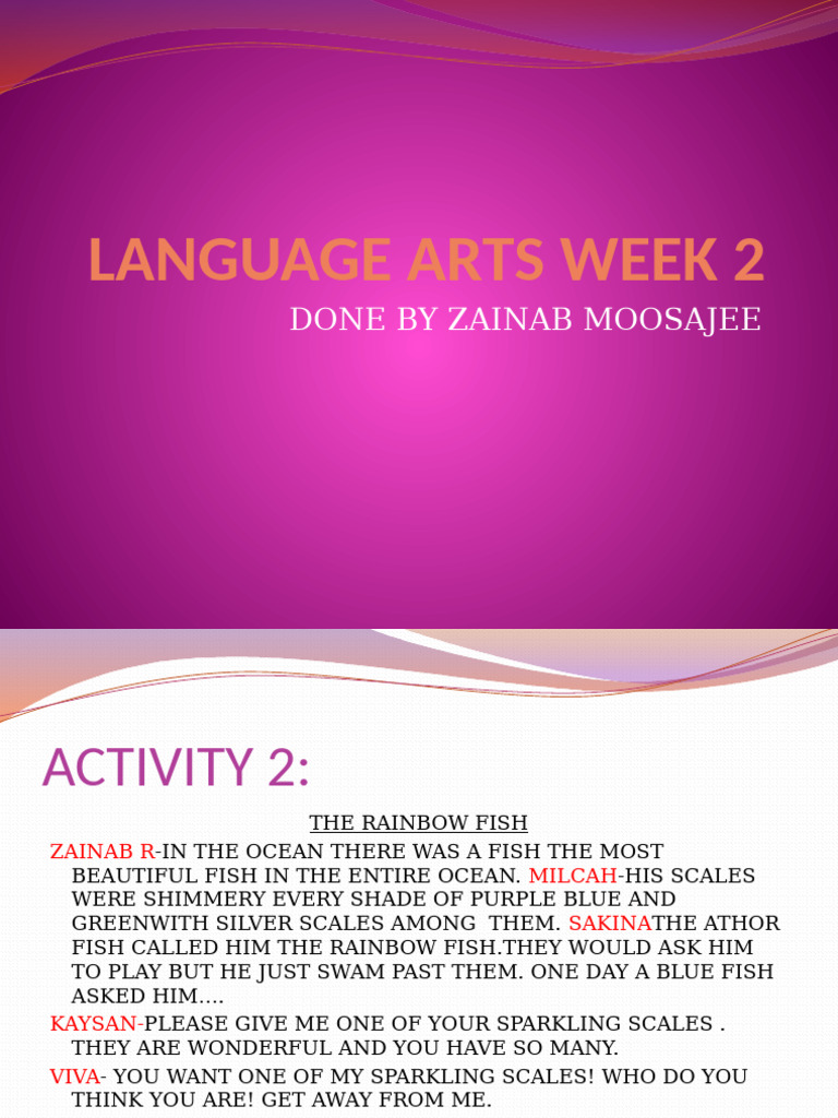 Language Arts Week Two | PDF