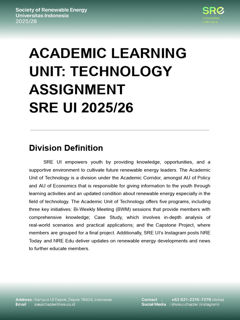 Renewable Energy Tech Assignment Guide | PDF | Renewable Energy ...