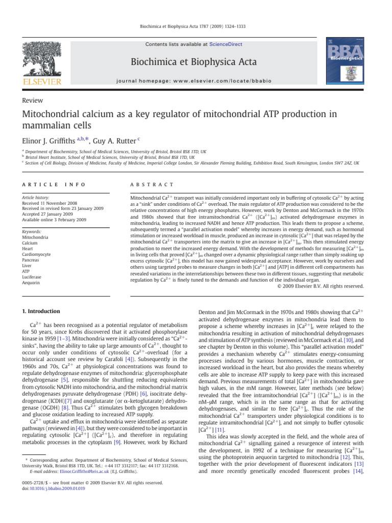 1 s2.0 S000527280900036X Main | PDF | Mitochondrion | Adenosine ...