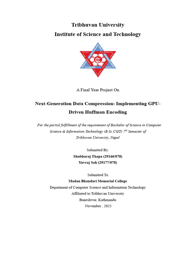 GPU-Driven Huffman Encoding Project | PDF | Data Compression | Parallel ...