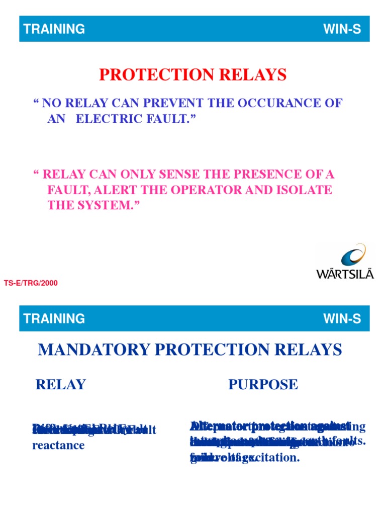 Protection Relays: Training Win-S | PDF | Relay | Electrical Grid