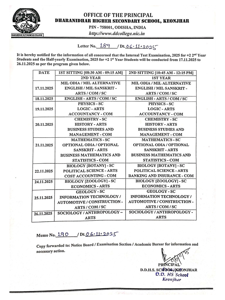 Examination Programme 2025 | PDF