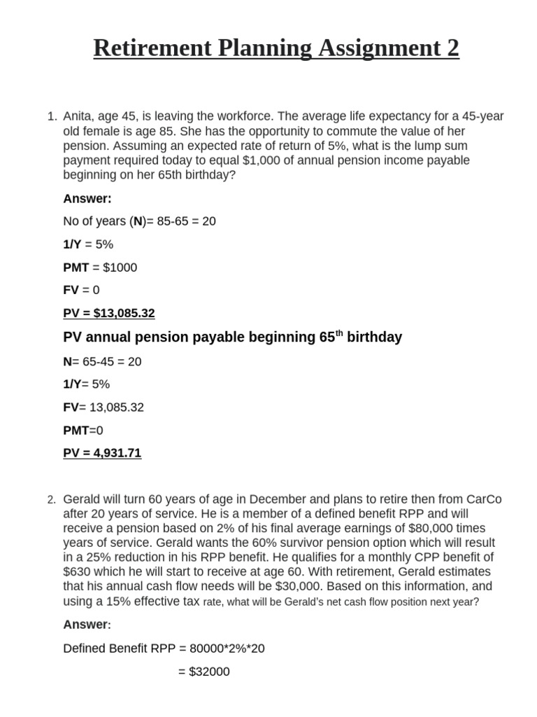 Retirement Income Planning Analysis | PDF