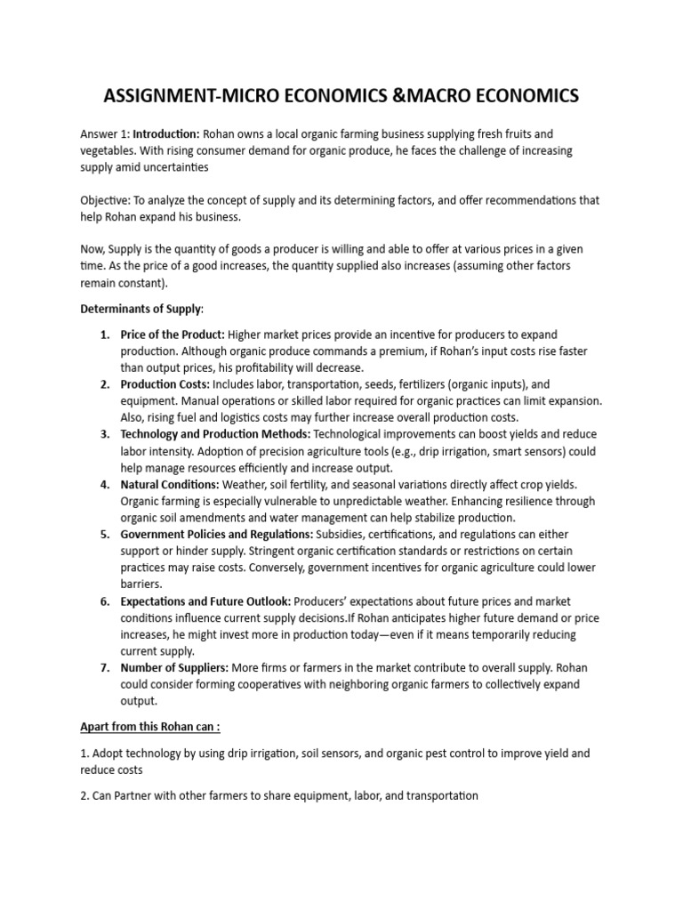 Assignment - Micro & Macro Economics | PDF | Demand | Elasticity ...