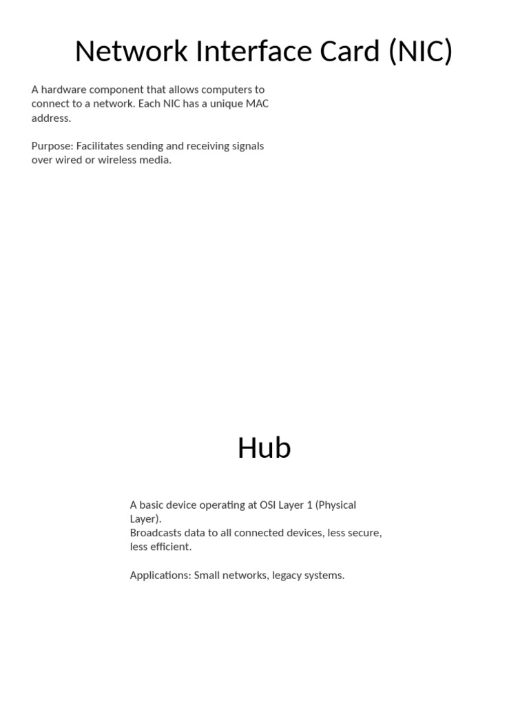 Understanding Network Components and Types | PDF