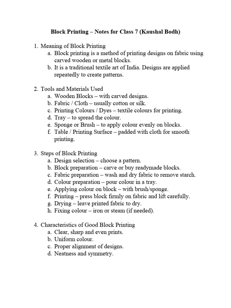 Block Printing | PDF