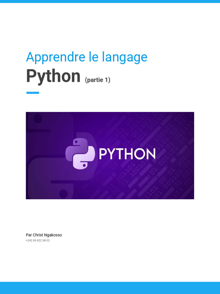 Introduction au langage Python | PDF | Python (Langage de programmation ...