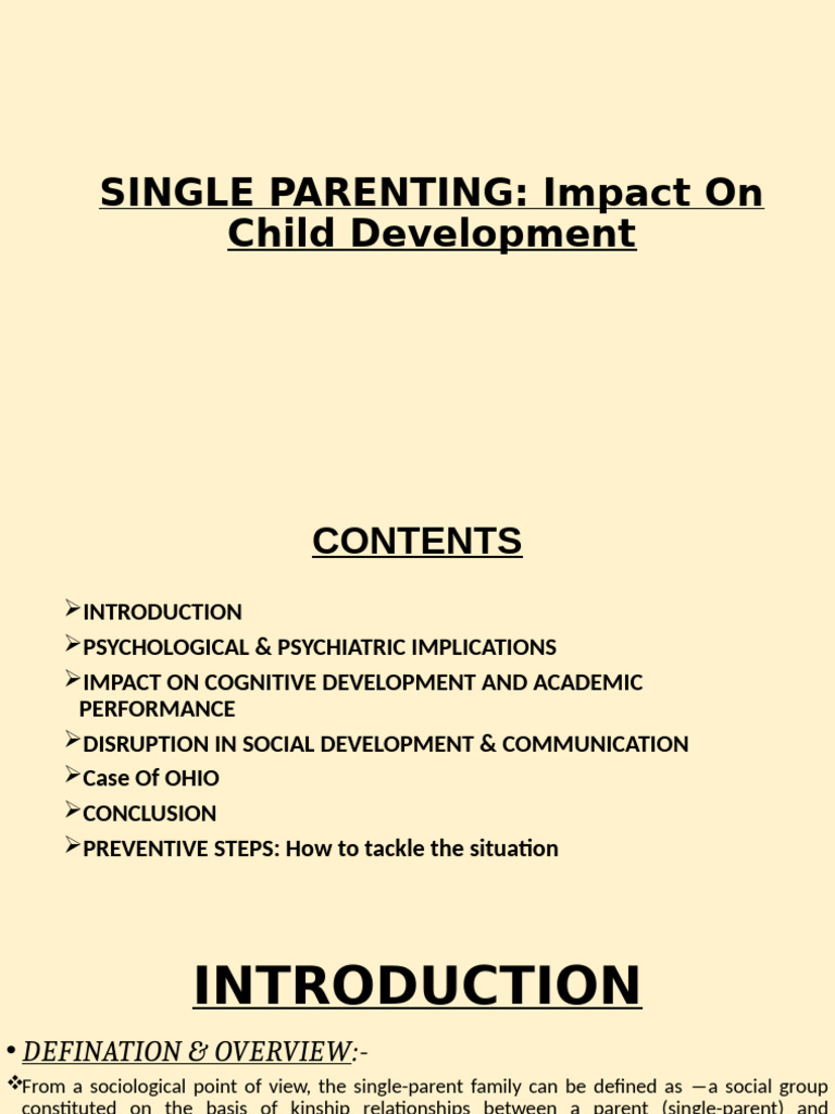 Single Parenting's Effects on Child Development | PDF | Parenting ...
