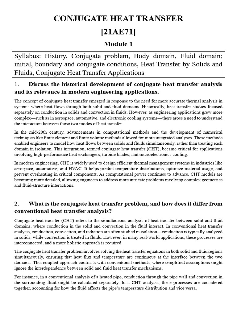 Module 1 Notes For Students | PDF | Heat Transfer | Thermal Conduction