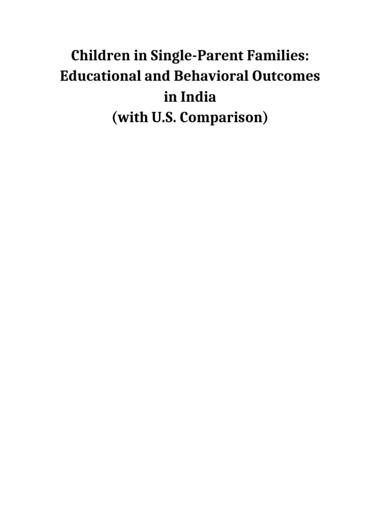 Single Parent Full Report | PDF