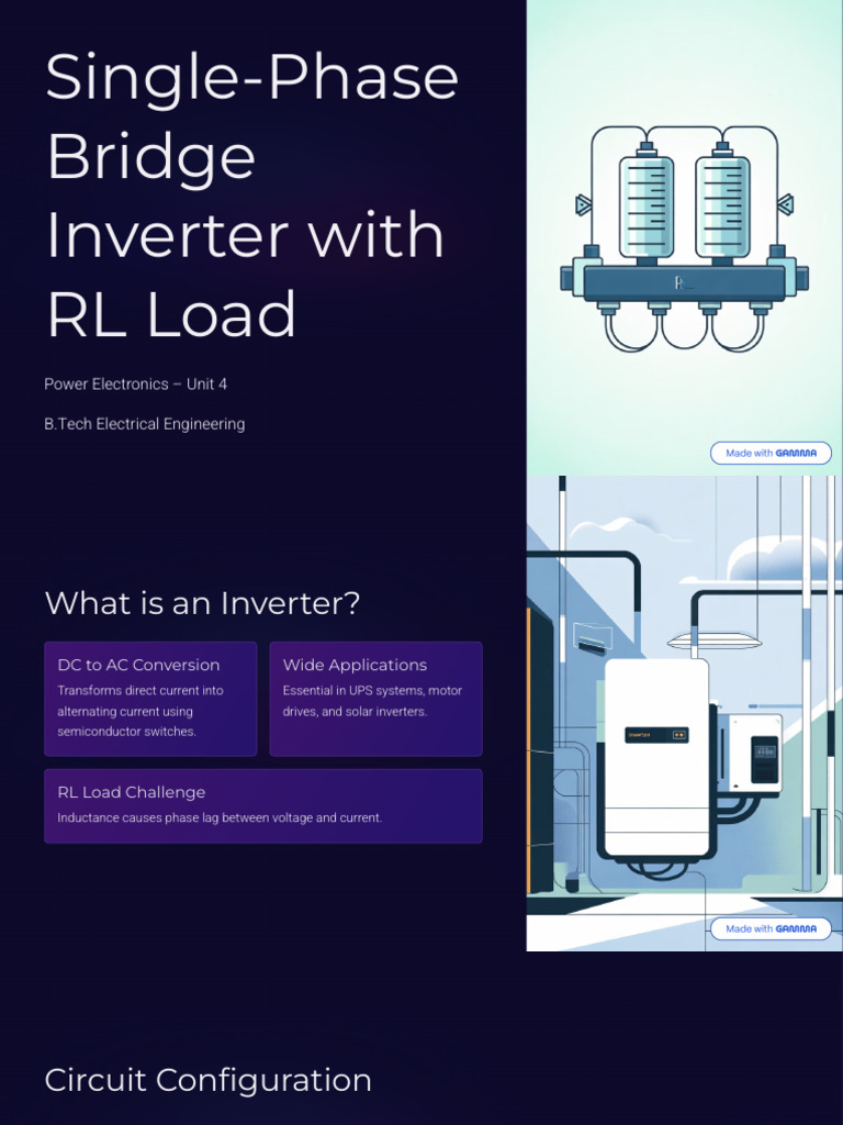 Single-Phase Inverter with RL Load | PDF | Power Inverter | Direct Current