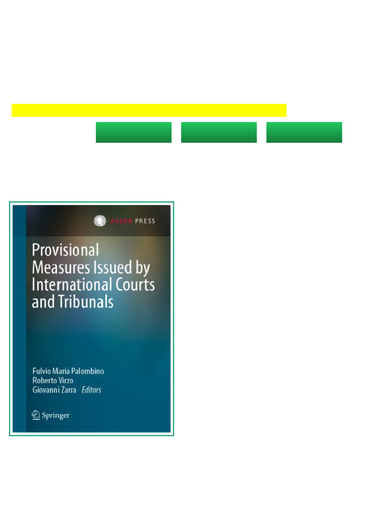 Provisional Measures Issued by International Courts and Tribunals ...