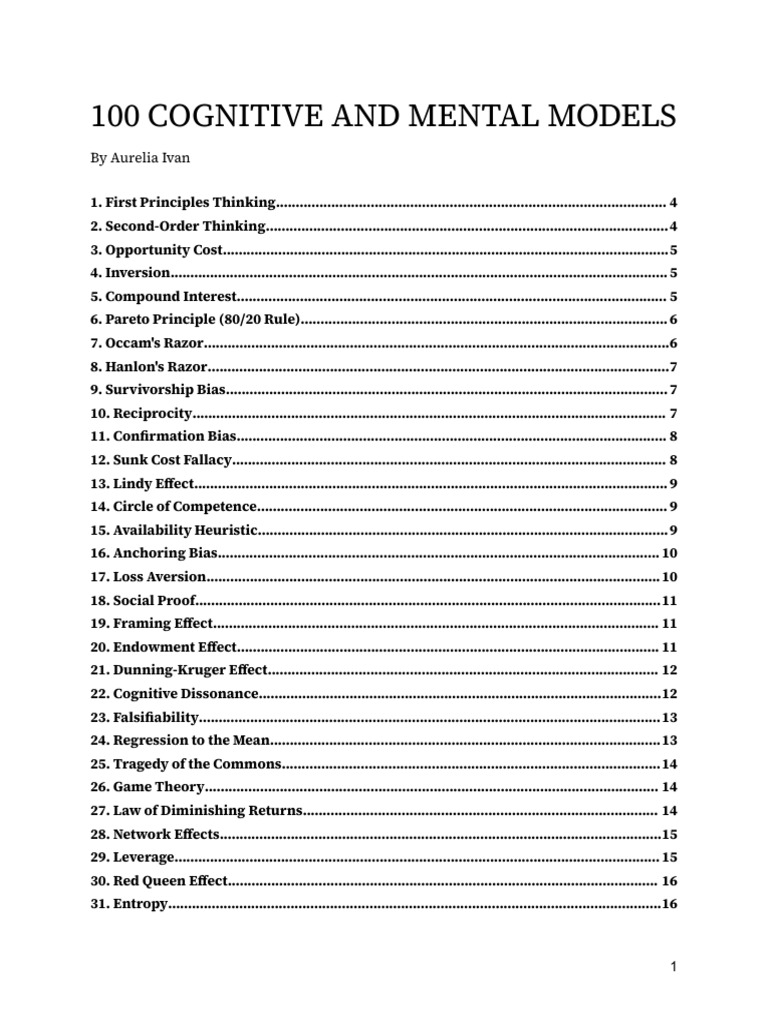 100 Cognitive and Mental Models | PDF | Falsifiability | Cognition