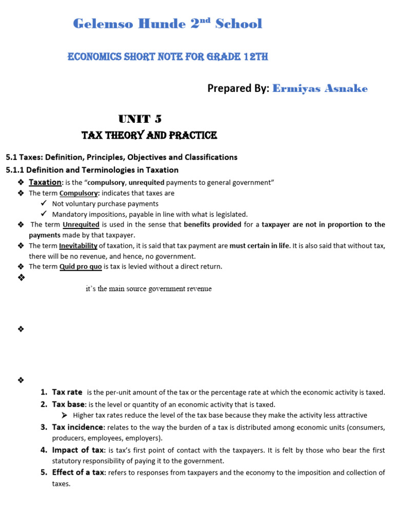 Grade 12 Tax Theory Overview | PDF | Taxes | Income Distribution
