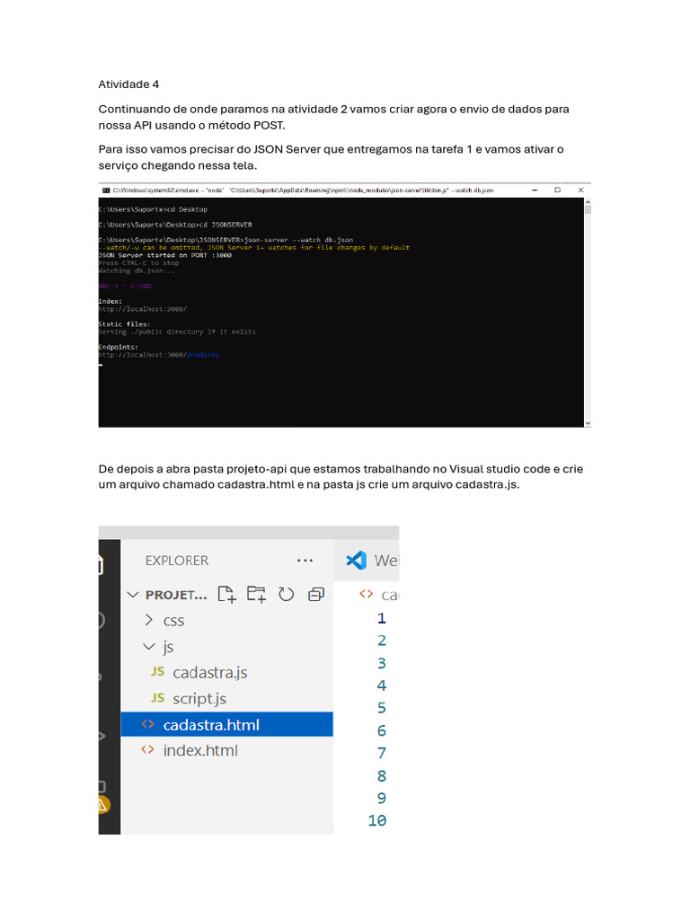 Envio de Dados com POST em API | PDF