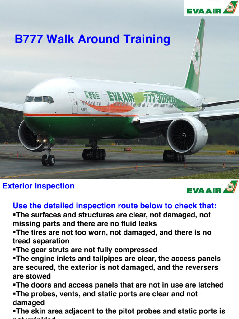 B777 Exterior Inspection Checklist | PDF | Empennage | Aircraft