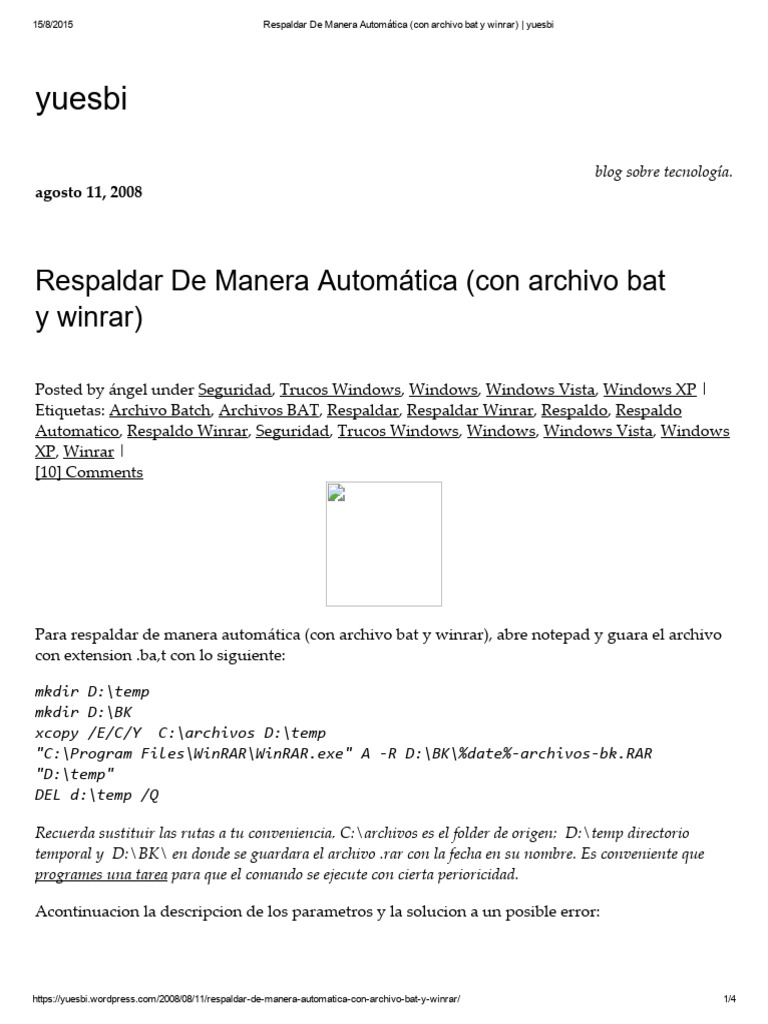 Respaldar Automatico | PDF | Archivo de computadora | Microsoft Windows
