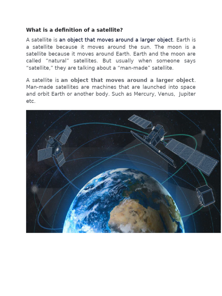 Understanding Satellites: Types and Functions | PDF | Satellite | Astronomy
