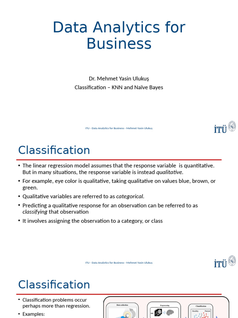 Business Data Analytics: Classification Methods | PDF | Statistical ...