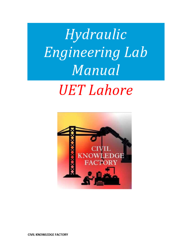 Hydraulic Engineering Lab Manual UET | PDF | Drainage Basin | Surface ...