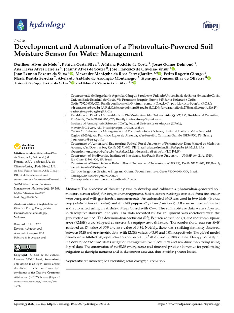 Automated Solar Soil Moisture Sensor | PDF | Agriculture | Sensor