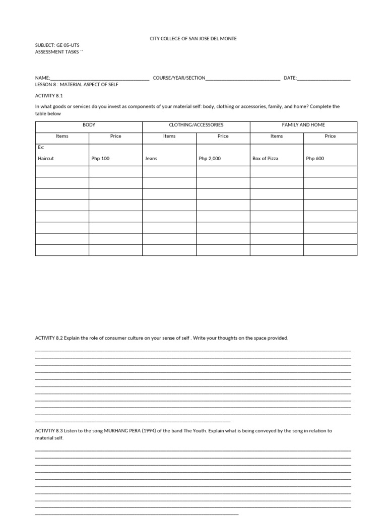 Uts Module Act. 8.1 | PDF