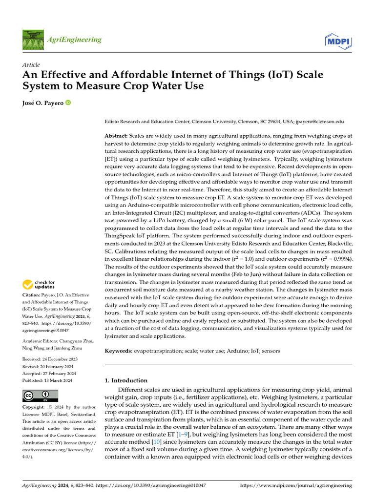 IoT Scale System for Measuring Crop ET | PDF | Internet Of Things ...