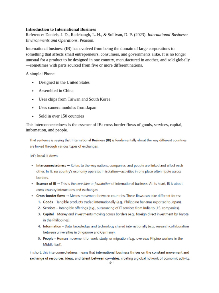 Understanding International Business Concepts | PDF | World Trade ...