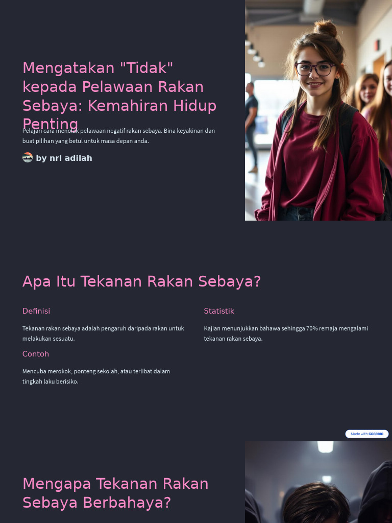Mengatakan Tidak Kepada Pelawaan Rakan Sebaya Kemahiran Hidup Penting | PDF
