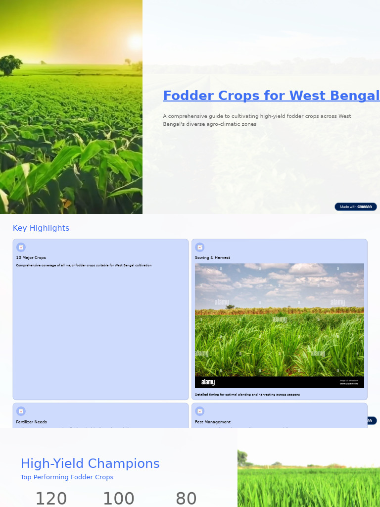 Fodder Crop Cultivation in West Bengal | PDF | Alfalfa | Legume