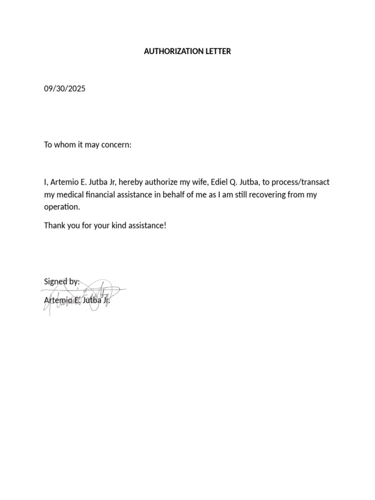 Authorization Lette1 | PDF