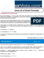 Circumference of A Circle Formula