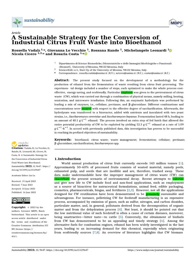 A Sustainable Strategy For The Conversion of Industrial 3qa4s40a | PDF ...