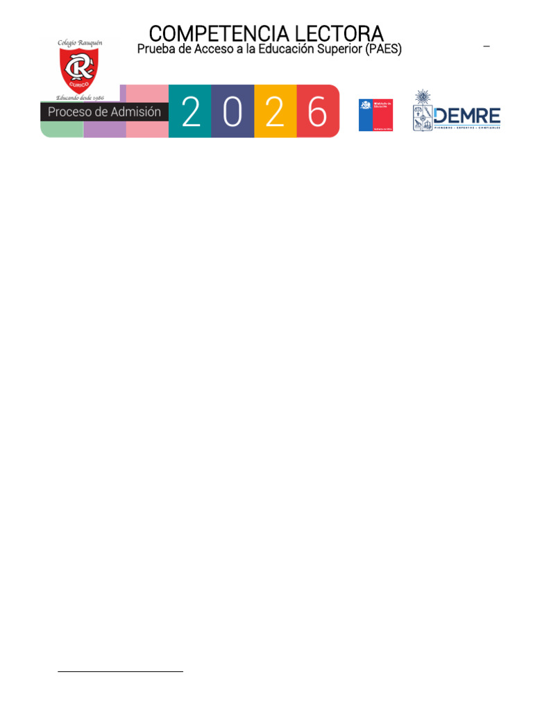 2026 25 06 17 Paes Invierno Oficial Competencia Lectora p2026 | PDF ...